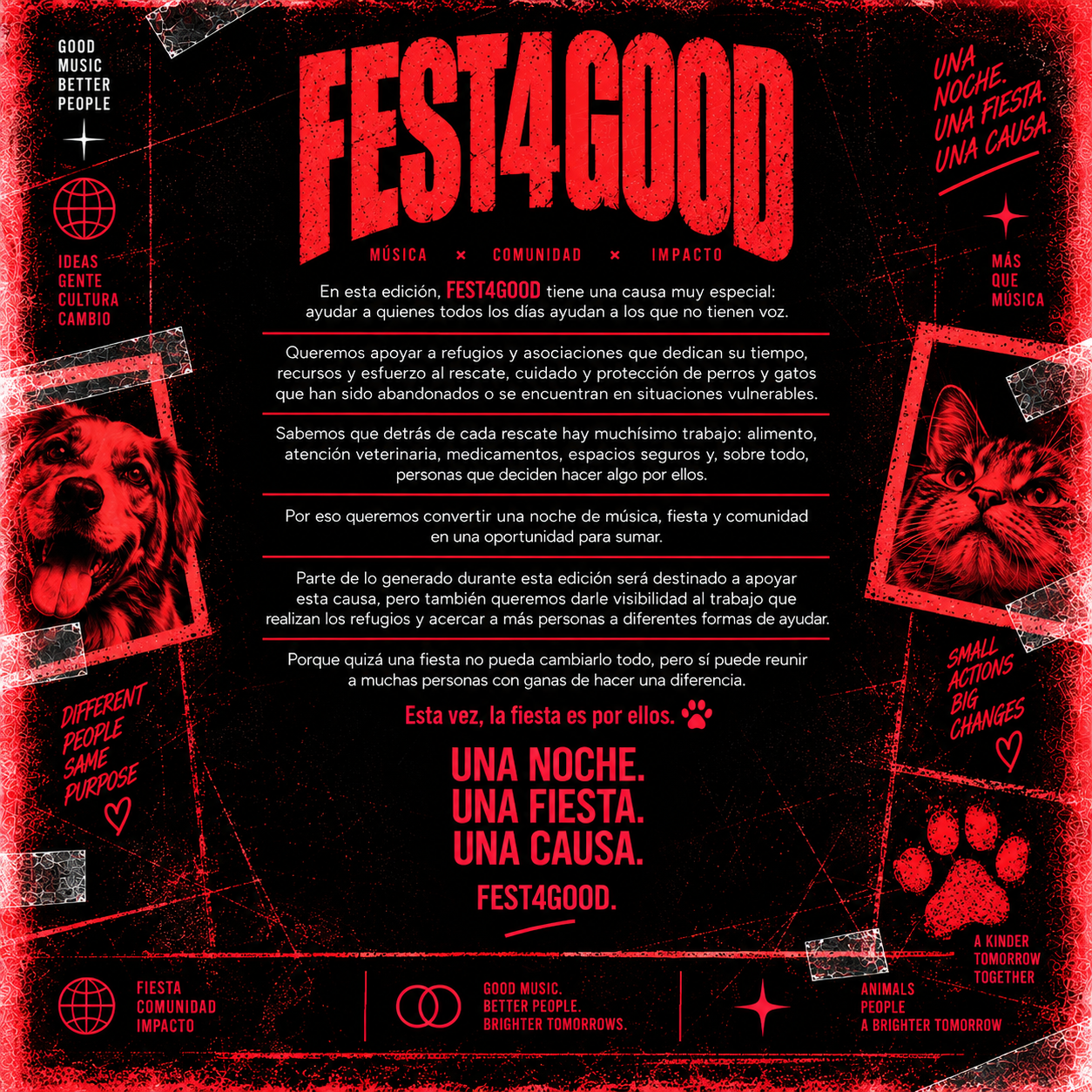 Manifiesto FEST4GOOD a favor del rescate, cuidado y protección de perros y gatos