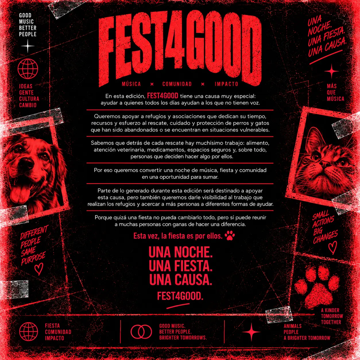 Manifiesto FEST4GOOD a favor del rescate, cuidado y protección de perros y gatos