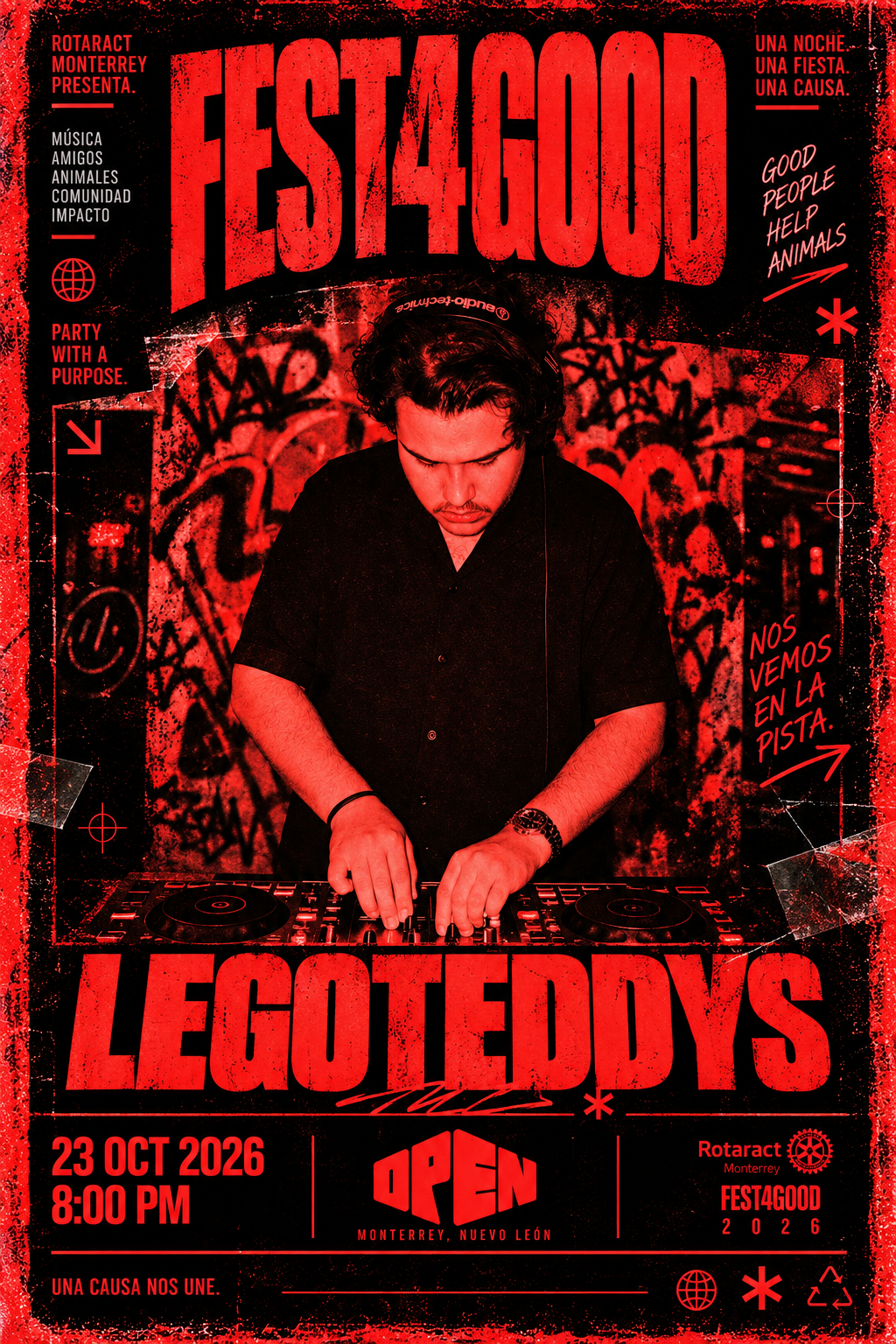 Cartel oficial del DJ Legoteddys para FEST4GOOD